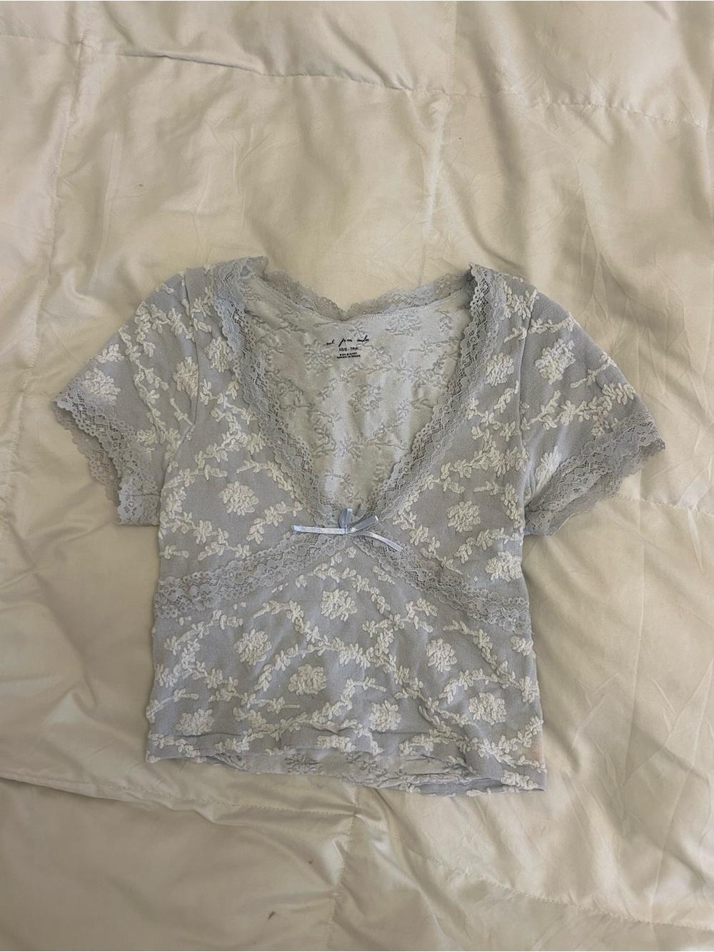 T.J.Maxx Light Blue Lace Short Sleeve Bralette